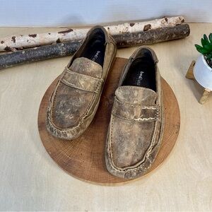 BED|STU | Distressed Taupe Leather Loafer Mocs Size 8.5